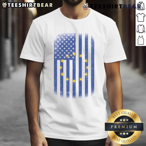 Official Vintage European Flag T-Shirt featuring a distressed design of the classic European flag on soft cotton fabric.