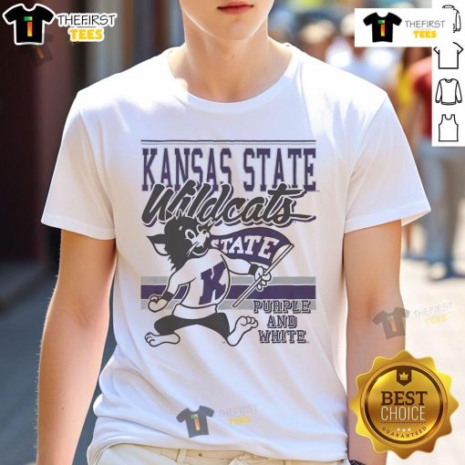Official Willie The Wildcat Kansas State Wildcats retro logo mascot t-shirt featuring vibrant colors and classic design.