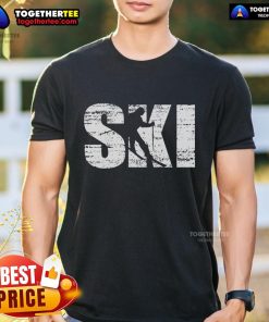 Original Distressed Ski Skiing T-Shirt featuring a vintage design perfect for ski enthusiasts and winter sports lovers.