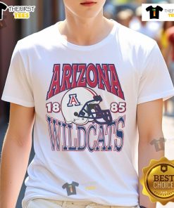 Alt Text: Premium Arizona Wildcats Classic Team Helmet T-Shirt featuring vibrant team colors and logo, perfect for fans.