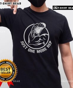Premium Beer Gym Just One More Rep T-Shirt featuring a fun workout and beer-themed design for fitness enthusiasts.