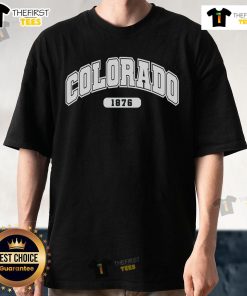 Premium Colorado Collegiate 1876 T-Shirt featuring a stylish design, perfect for fans of Colorado pride and collegiate apparel.