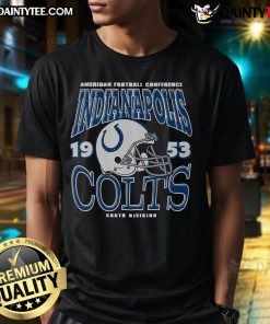Premium Indianapolis Colts Classic Team Helmet T-Shirt featuring vibrant team colors and iconic helmet design.