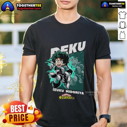 Premium My Hero Academia Deku Izuku Midoriya T-Shirt featuring vibrant design and comfortable fit for fans.