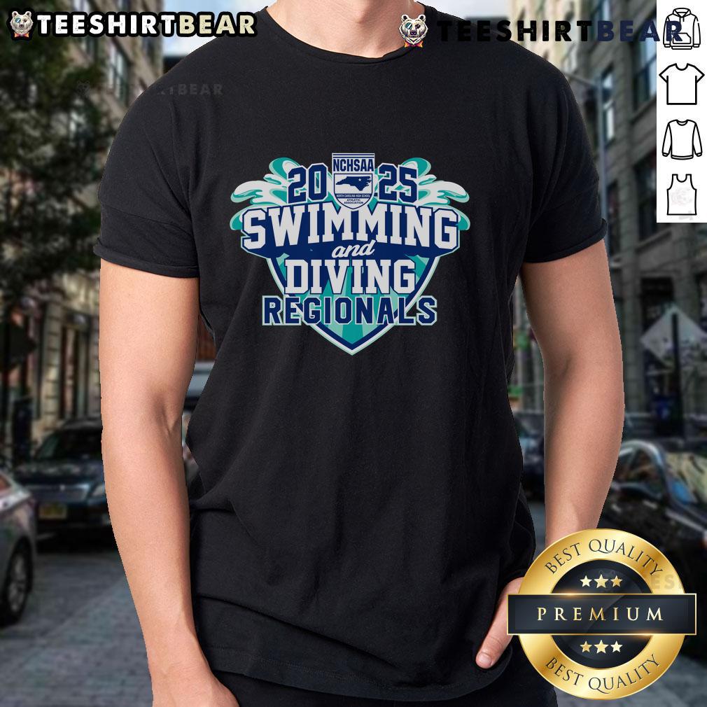 Premium Nchsaa Swimming And Diving Regional 2025 T Shirt Premium NCHSAA Swimming and Diving Regional 2025 T-Shirt featuring vibrant graphics and a comfortable fit for athletes.