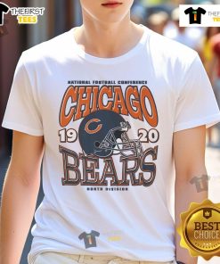 Alt Text: Pretty Chicago Bears classic team helmet t-shirt showcasing the iconic Bears logo and vibrant team colors.
