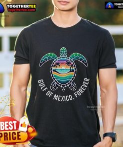 Pretty Gulf of Mexico Forever Mexican Turtle retro t-shirt featuring a vibrant turtle design and beach-inspired colors.