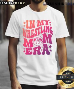 Pretty In My Wrestling Mom Era Groovy Retro T-Shirt featuring vibrant colors and a stylish vintage design for wrestling fans.