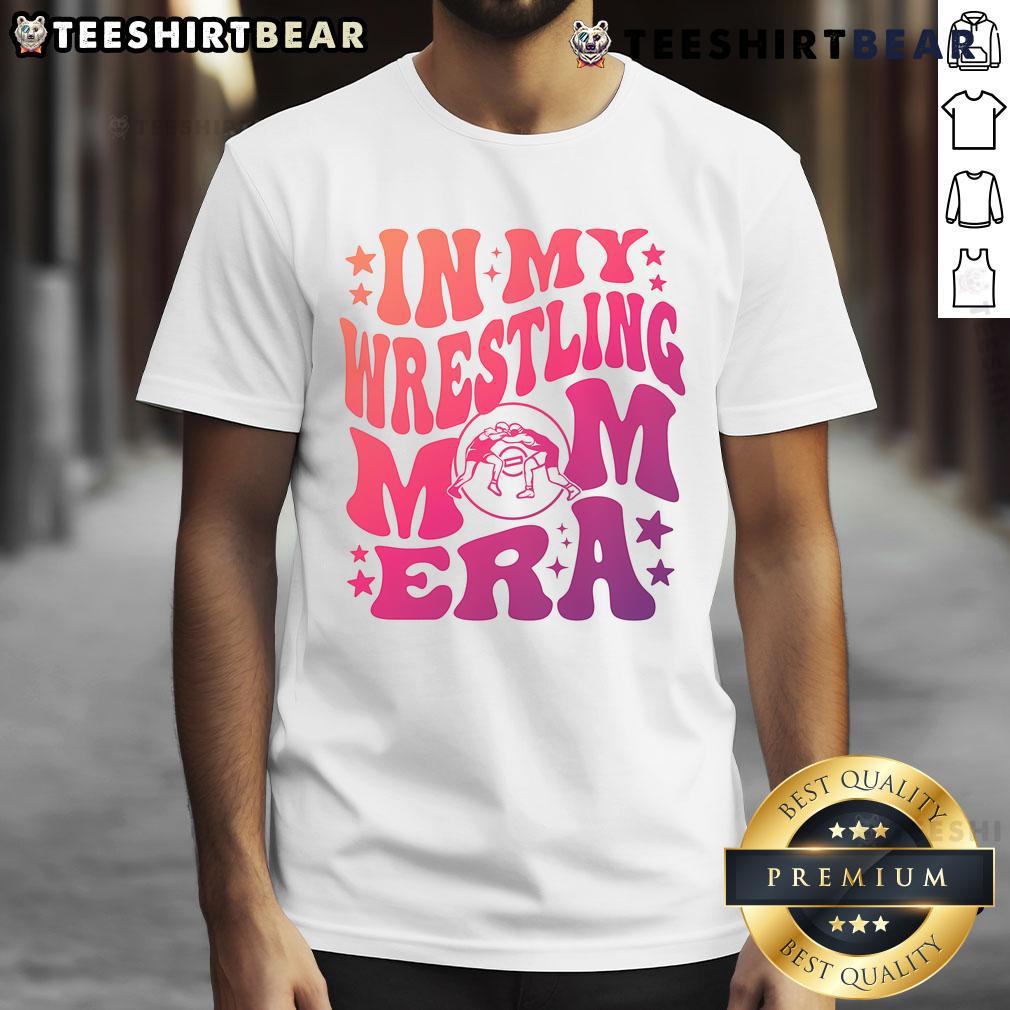 Pretty In My Wrestling Mom Era Groovy Retro T Shirt Pretty In My Wrestling Mom Era Groovy Retro T-Shirt featuring vibrant colors and a stylish vintage design for wrestling fans.