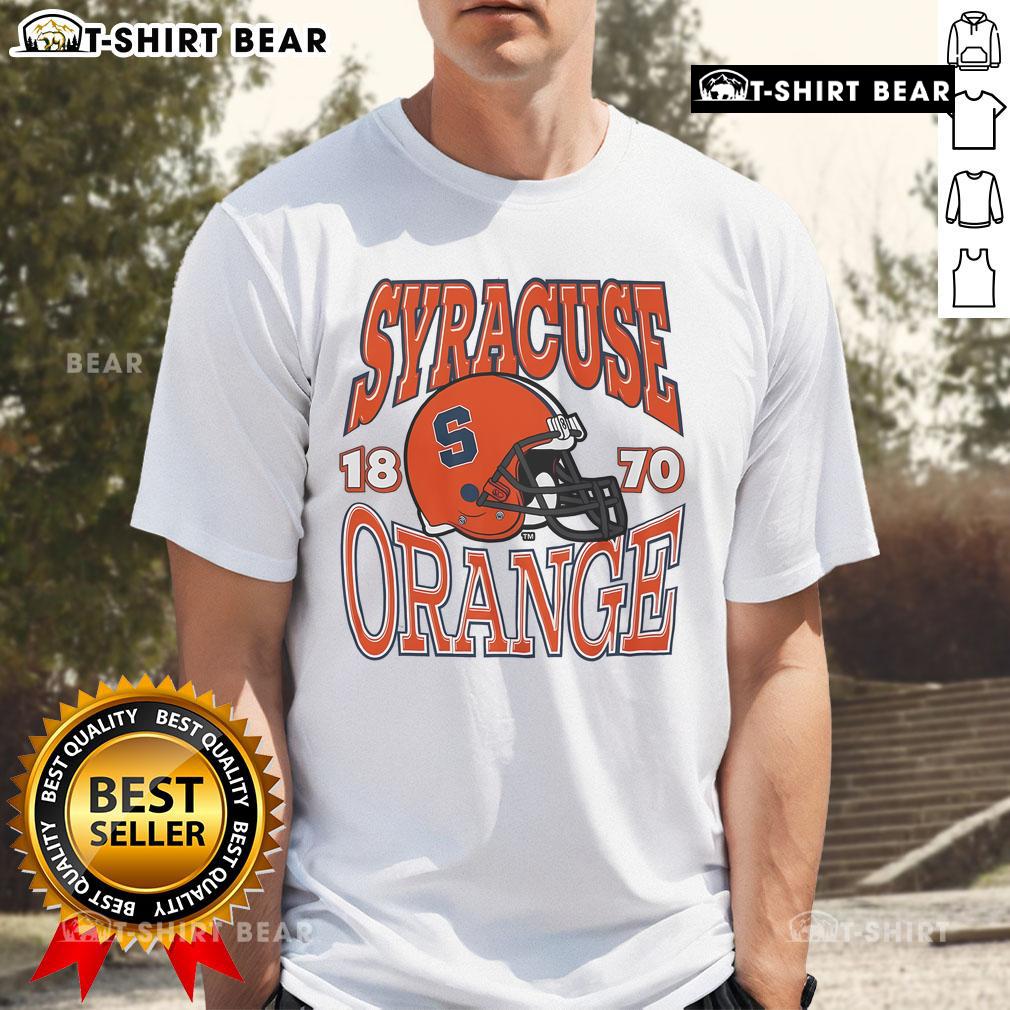 Pretty Syracuse Orange Classic Team Helmet T Shirt Alt Text: Pretty Syracuse Orange Classic Team Helmet T-Shirt featuring vibrant orange color and iconic Syracuse logo design.