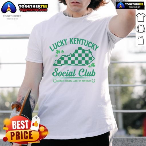 Pretty The Lucky Kentucky Social Club T-Shirt featuring vibrant graphics and a stylish design for fans of Kentucky culture.