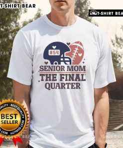 Alt Text: Top Senior Football Mom T-Shirt featuring an American football helmet design for game day pride.