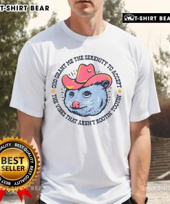 Top Accept The Vibes That Aren'T Rootin Tootin Funny Opossum T-Shirt featuring a whimsical opossum graphic design.