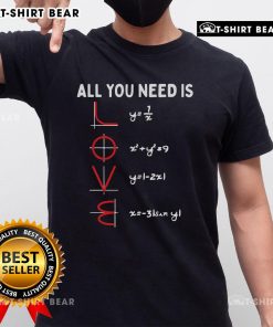 Top All You Need Is Love Math Valentine's Day T-Shirt for mathematics teachers, featuring a playful love-themed design.