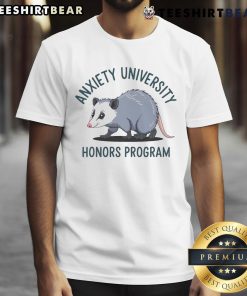 Top Anxiety University Honors Program Mouse T-Shirt featuring a playful mouse design, perfect for proud students and alumni.