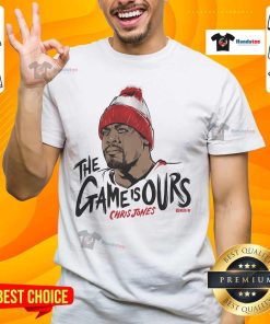 Top Chris Jones 'This Game Is Ours' T-Shirt featuring bold graphics, perfect for fans and sports enthusiasts.