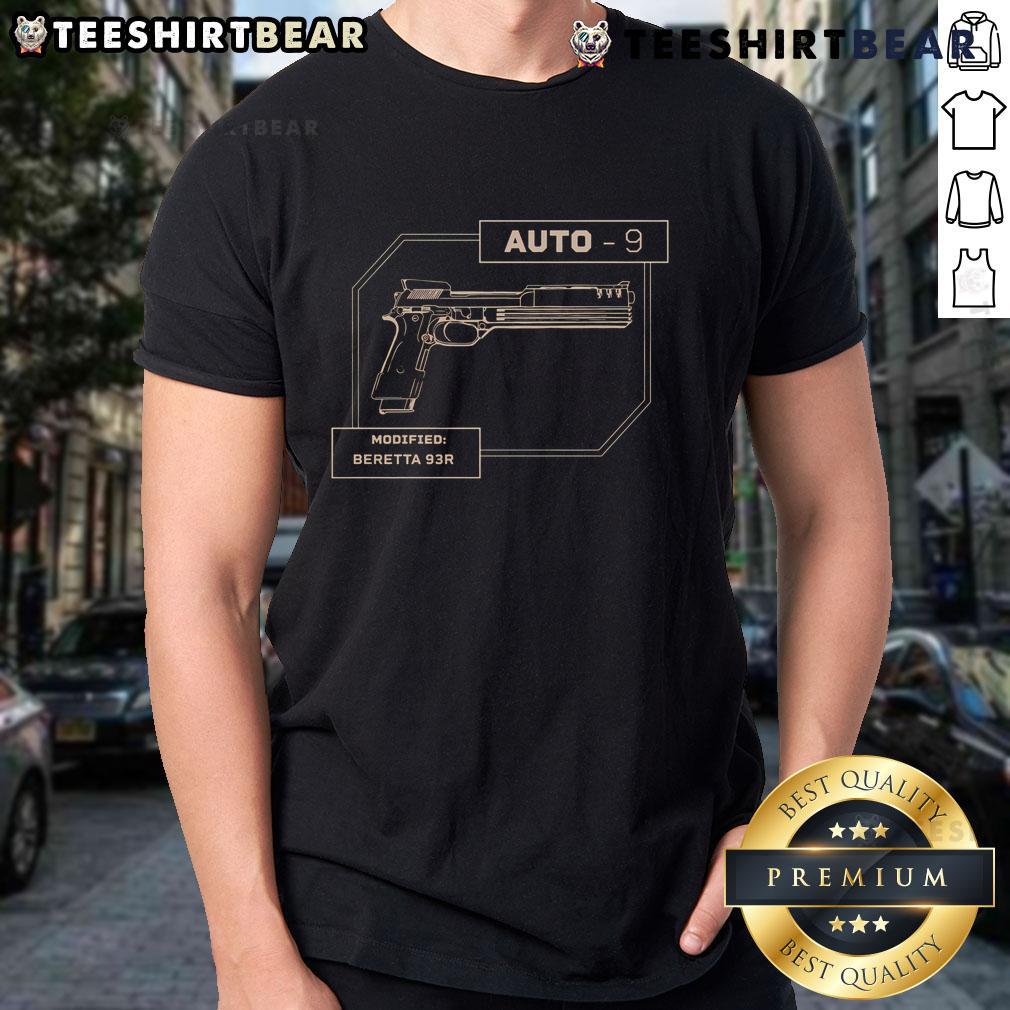 Top Cinematic Gun Auto T Shirt Alt Text: Top Cinematic Gun Auto T-Shirt featuring a stylish graphic design of vintage firearms for movie enthusiasts.