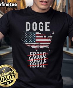 Top Doge Department Of Government Efficiency T-Shirt featuring a humorous design against fraud, waste, and abuse.
