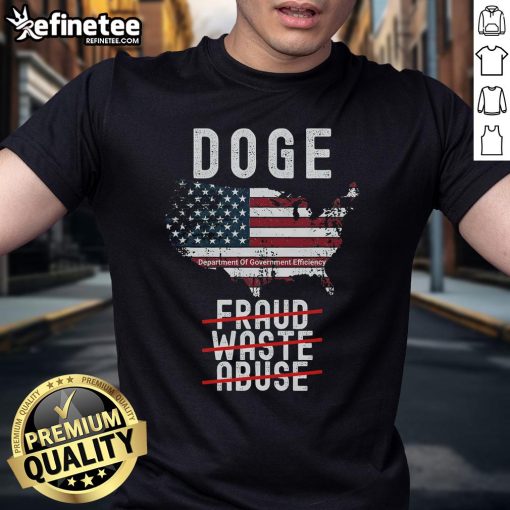 Top Doge Department Of Government Efficiency T-Shirt featuring a humorous design against fraud, waste, and abuse.