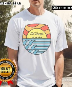 Top Fort Morgan Alabama Gulf of Mexico sunset souvenir T-shirt featuring vibrant colors and a beachy design.