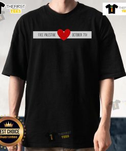 Top Free Palestine Love October 7th T-Shirt design showcasing a heartfelt message of solidarity and support for Palestine.