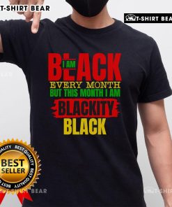 Top I'M Black Every Month Melanin T-Shirt celebrating African Black History Month, showcasing pride in heritage.
