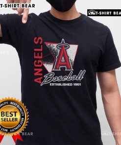 Top Los Angeles Angels Side Arm Baseball T-Shirt, established 1961, showcasing vibrant team colors and logo design.