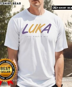 Top Luka Doncic Los Angeles Lakers 77 name and number t-shirt featuring vibrant graphics and comfortable fit.