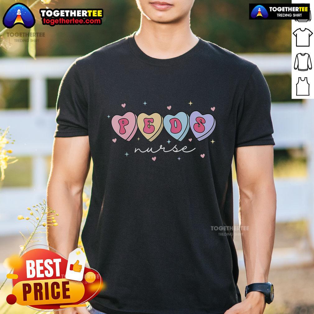Top Peds Nurse Valentine'S Day Heart Pediatric Nurse Cardiac Onc T Shirt Top Peds Nurse Valentine's Day heart tee for pediatric and cardiac oncology nurses, celebrating their dedication and care.