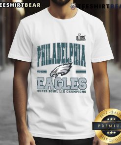 Alt Text: Top Philadelphia Eagles Super Bowl LIX Champs T-Shirt featuring vibrant team logo and championship graphics.