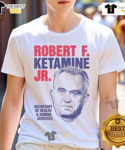 Top Robert F Ketamine Jr T-Shirt featuring a bold design, perfect for supporters of Robert F. Kennedy Jr.'s campaign.
