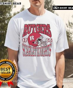 Top Rutgers Scarlet Knights Classic Team Helmet T-Shirt featuring bold team colors and iconic helmet design.