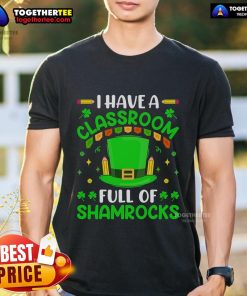 Alt Text: Top Teacher St Patrick's Day 2024 Lucky Teacher Classroom T-Shirt featuring festive green design and shamrock graphics.