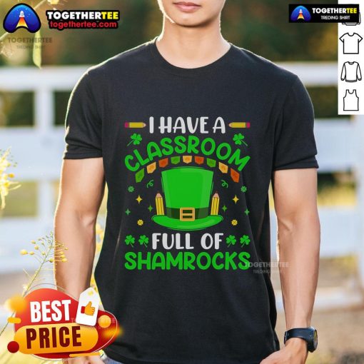 Alt Text: Top Teacher St Patrick's Day 2024 Lucky Teacher Classroom T-Shirt featuring festive green design and shamrock graphics.