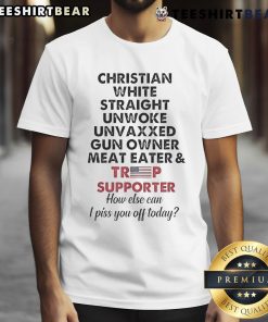 Top Trump Supporter Christian White Straight T-Shirt featuring bold text and patriotic design for political enthusiasts.