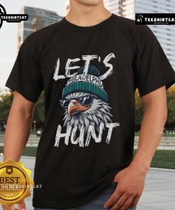 Top Vintage Let's Hunt Funny Saying Retro Hunting T-Shirt design featuring a playful hunting theme and retro graphics.