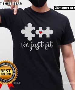 Cute matching Valentine's Day T-shirt featuring a heart puzzle design, perfect for couples celebrating love together.