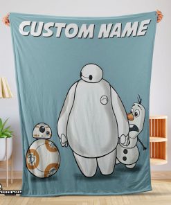 Disney Cartoon Big Hero 6 Baymax With Friends Blanket Fleece Customized Blanket