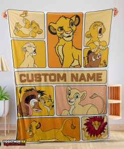 Disney Cartoon The Lion King Simba With Friends Blanket Fleece Customized Blanket