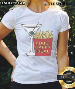 Awesome Adult Happy Meal Ladies Tee featuring vibrant graphics, perfect for casual outings and fast food fans.