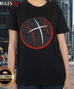 Alt Text: Awesome Basketball Christian Athlete Jesus Ladies Tee featuring a stylish design for sports and faith enthusiasts.