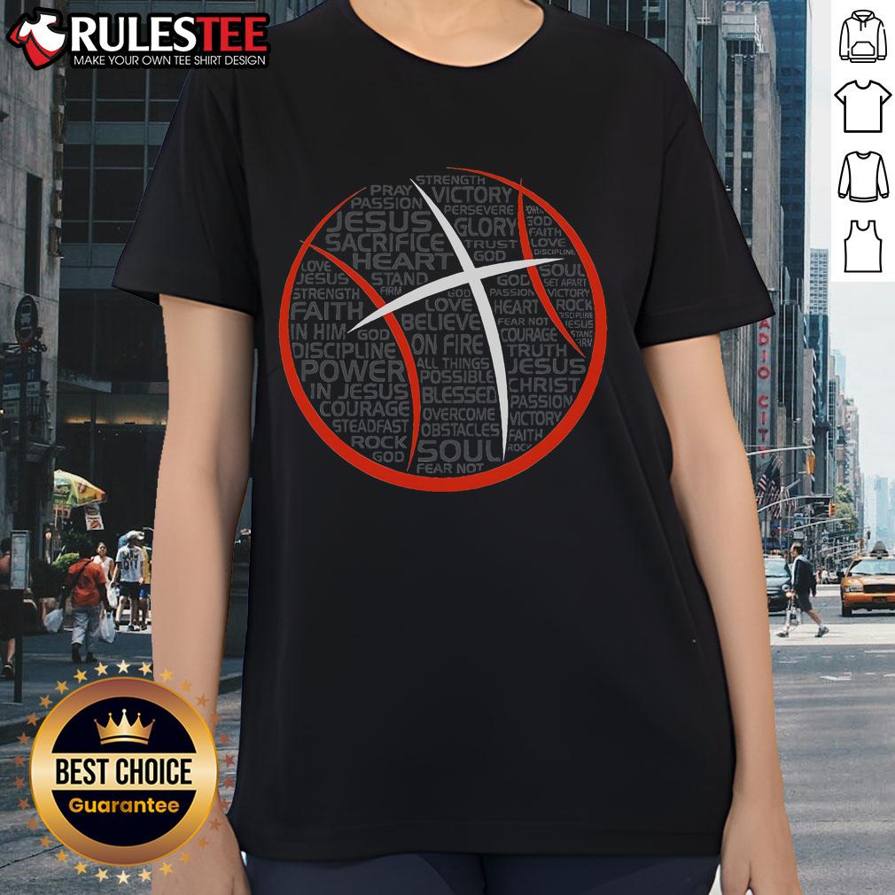 Awesome Basketball Christian Athlete Jesus Ladies Tee Alt Text: Awesome Basketball Christian Athlete Jesus Ladies Tee featuring a stylish design for sports and faith enthusiasts.