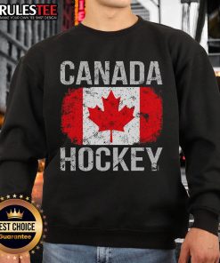 Awesome Canada Hockey sweatshirt featuring the Canadian flag, perfect for fans and cold weather sports enthusiasts.