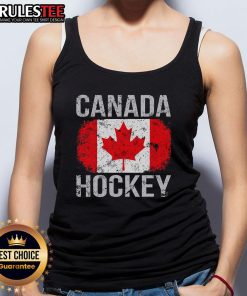 Awesome Canada Hockey tank top featuring the Canadian flag design, perfect for hockey fans and patriotic apparel.