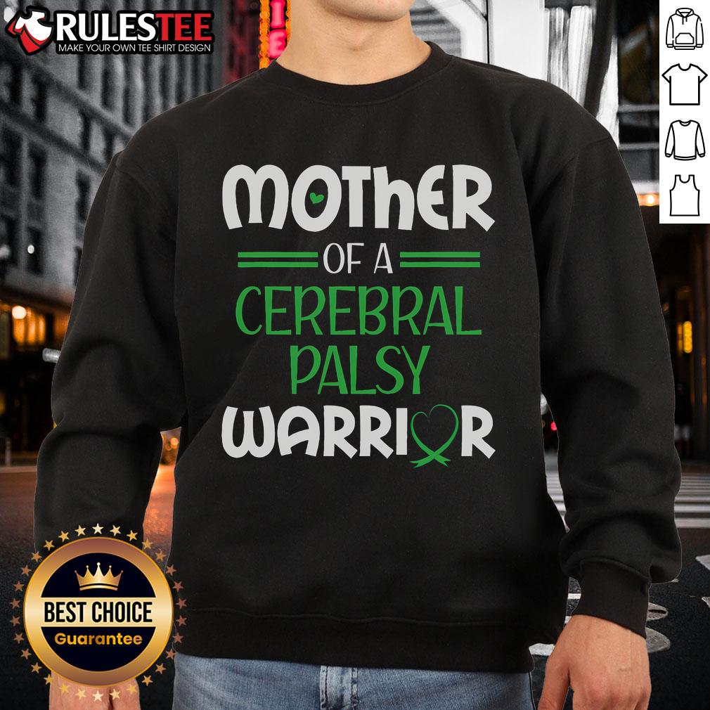 Awesome Cerebralparese Warrior Mother Cp Mom Green Ribbon Awareness Sweatshirt Alt Text: CP Mom wearing an Awesome Cerebral Palsy Warrior sweatshirt with a green ribbon for awareness.