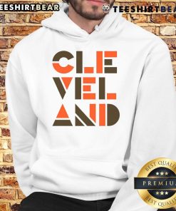 Awesome Cleveland Ohio baseball modern geometric hoodie design featuring bold colors and stylish patterns.