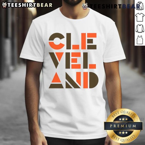 Awesome Cleveland Ohio baseball modern geometric T-shirt design featuring vibrant colors and unique patterns.