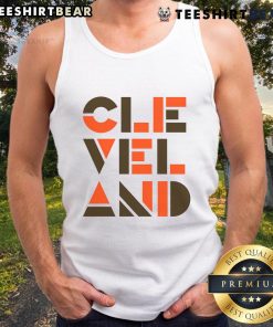 Modern geometric tank top featuring a Cleveland Ohio baseball design, perfect for sports fans and summer wear.