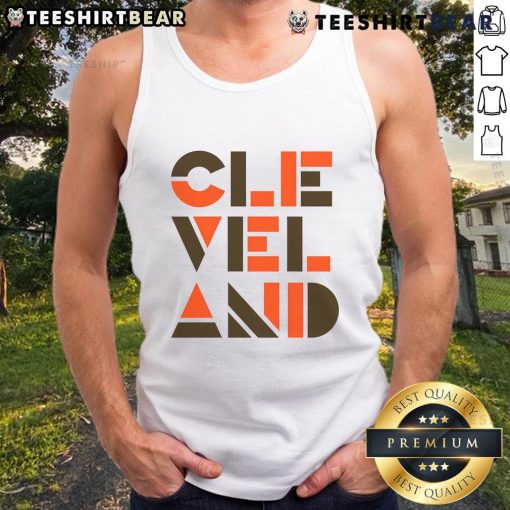 Modern geometric tank top featuring a Cleveland Ohio baseball design, perfect for sports fans and summer wear.