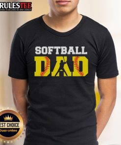 Awesome Dad Softball Apparel: Yellow Softball Dad T-Shirt featuring a fun design for proud softball fathers.